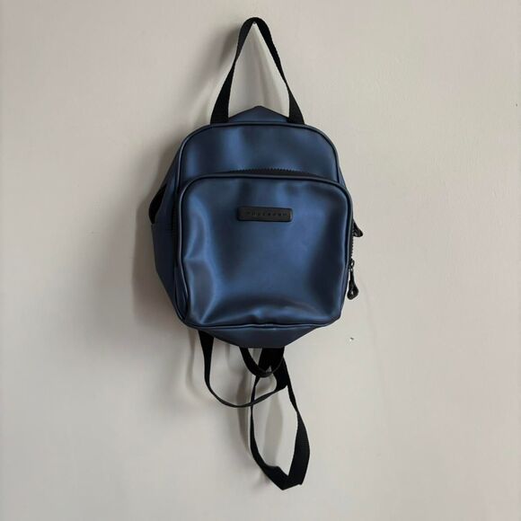Whatever Women's Vintage Blue and Navy Mini Backpack - Picture 4 of 6
